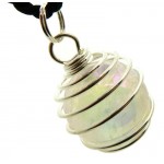 Angel Aura Quartz Crystal Ball Spiral Pendant